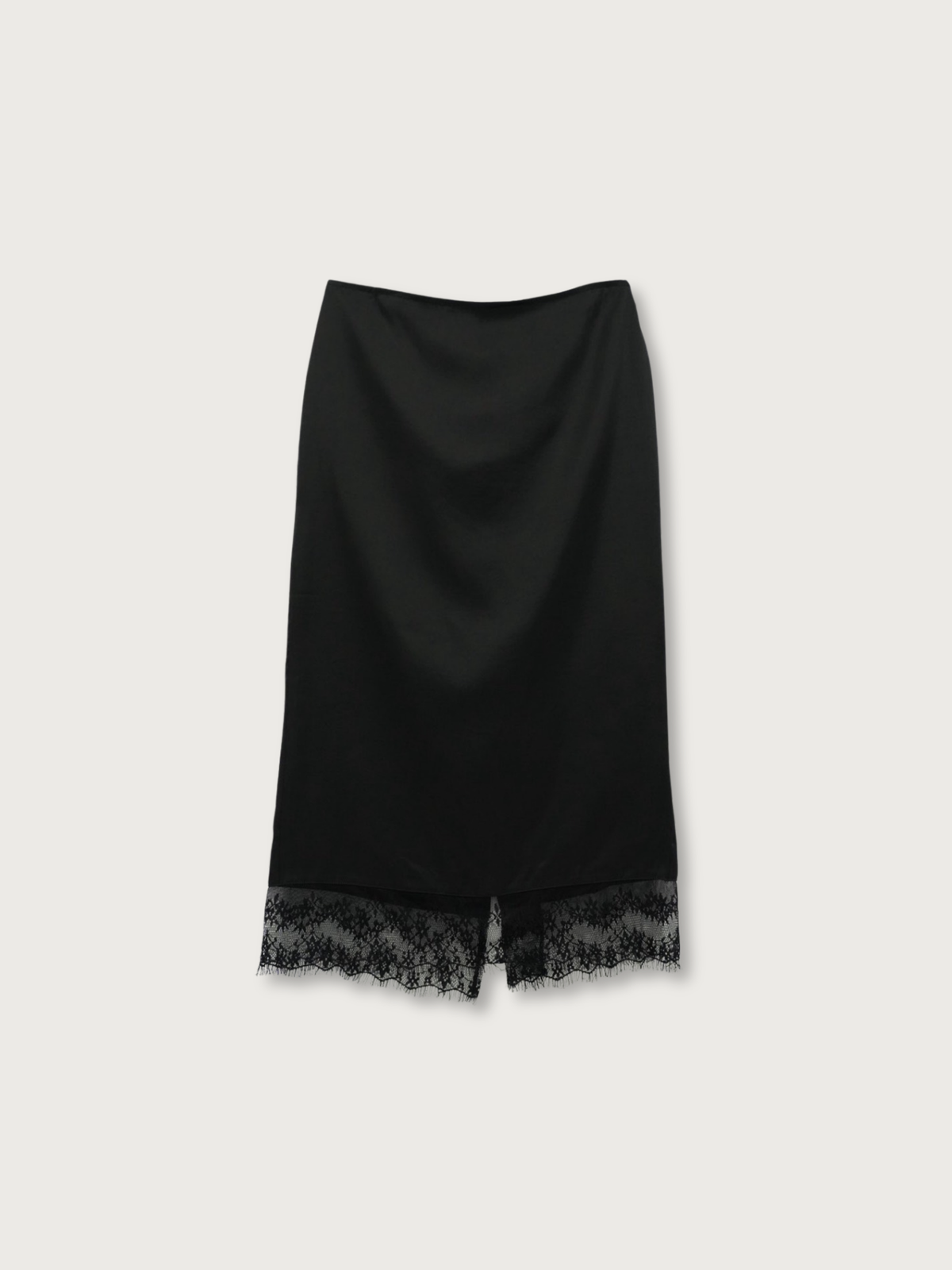 lace satin long skirt