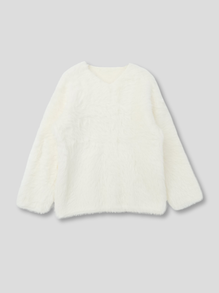 feather knit pullover