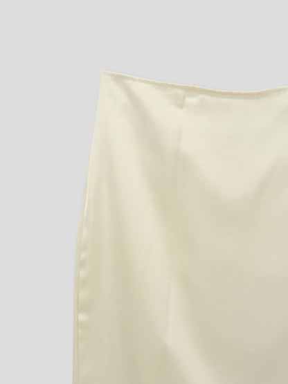 lace satin long skirt
