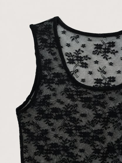 【先行予約販売】sheer lace tank