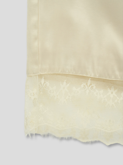 lace satin long skirt