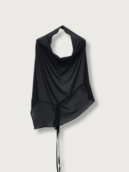 halter neck sheer blouse