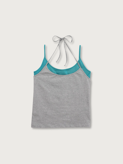 two tone halter cami