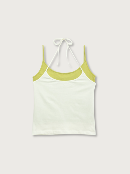 two tone halter cami