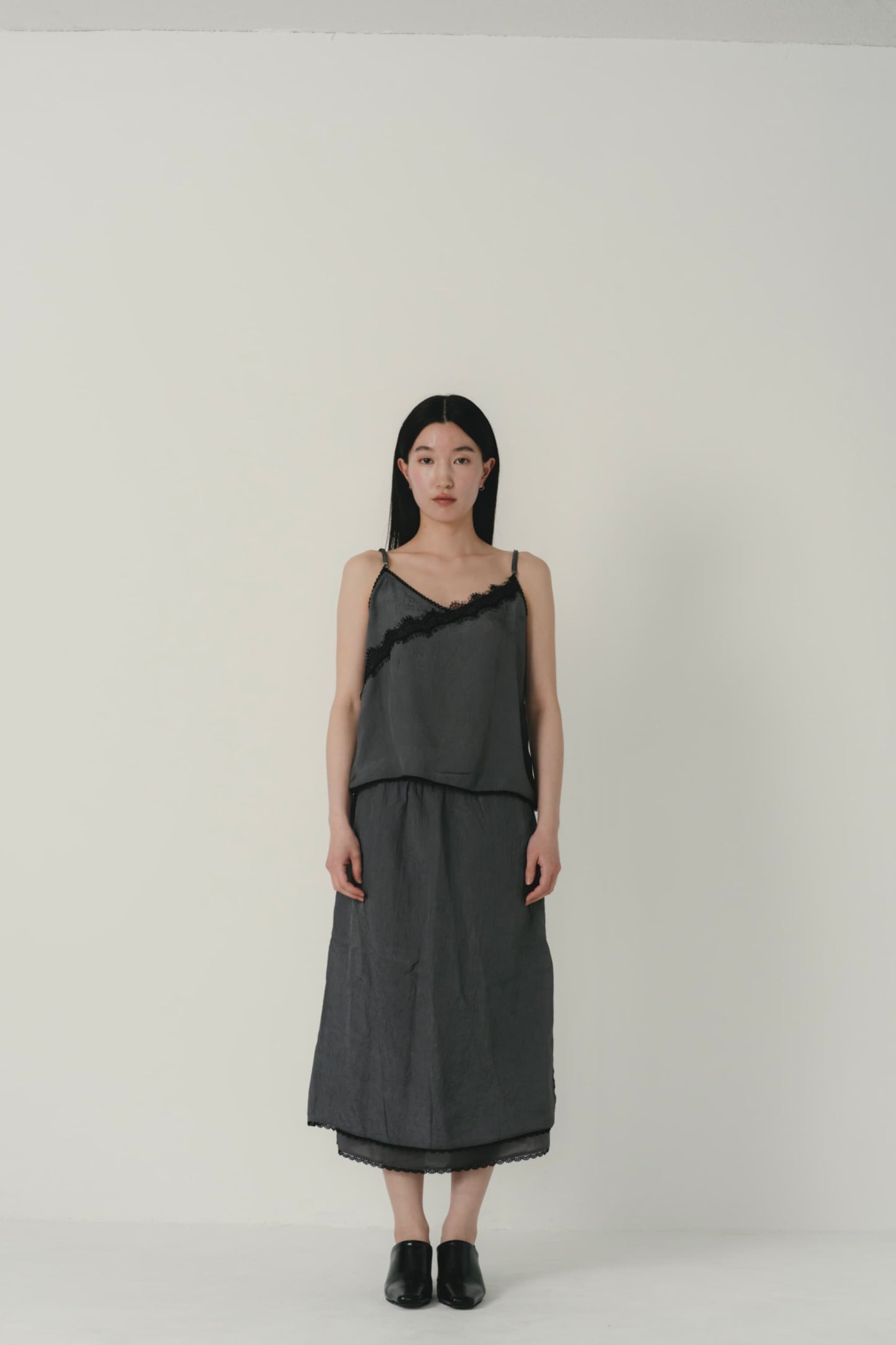lace line satin cami