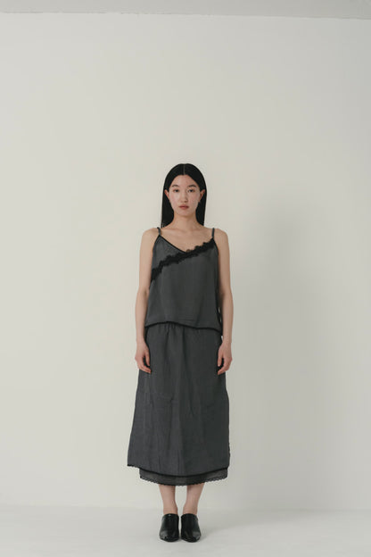 lace line satin cami