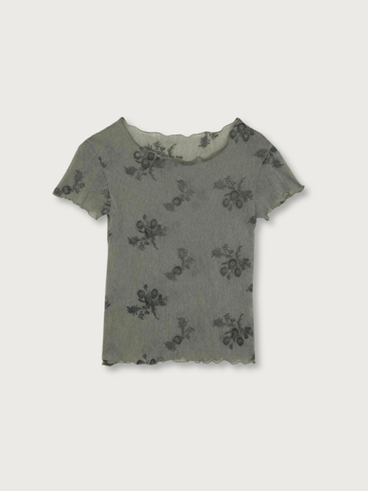 flower sheer tops