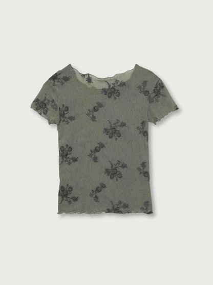 flower sheer tops