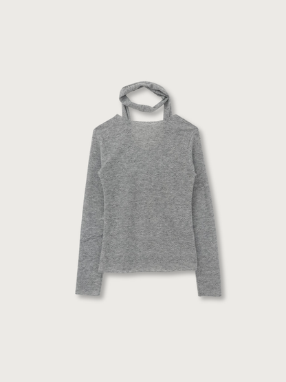 scarf sheer knit top