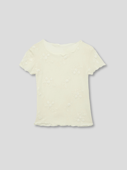 flower sheer tops