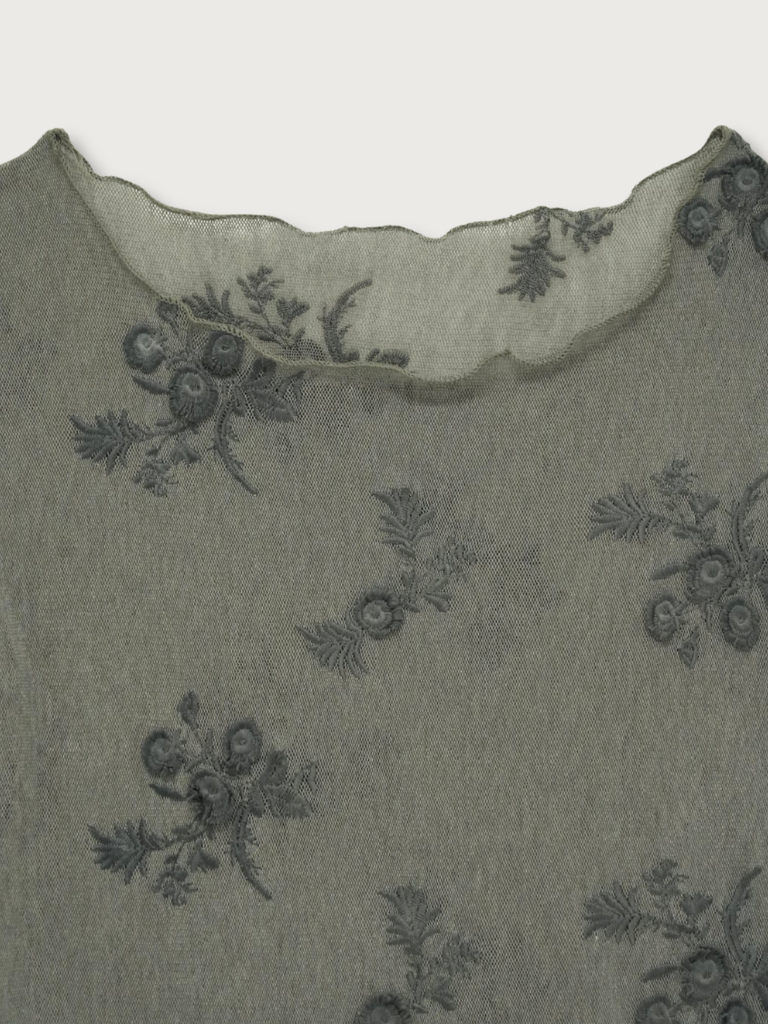 flower sheer tops