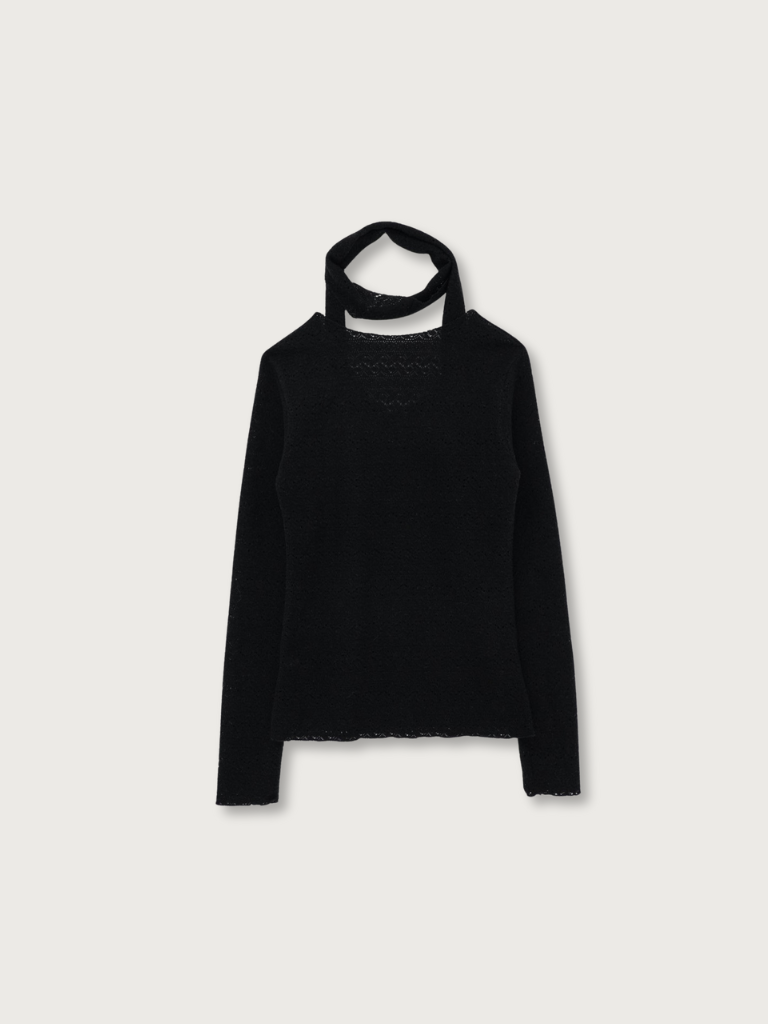 scarf sheer knit top