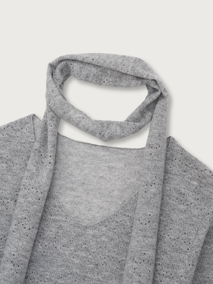scarf sheer knit top