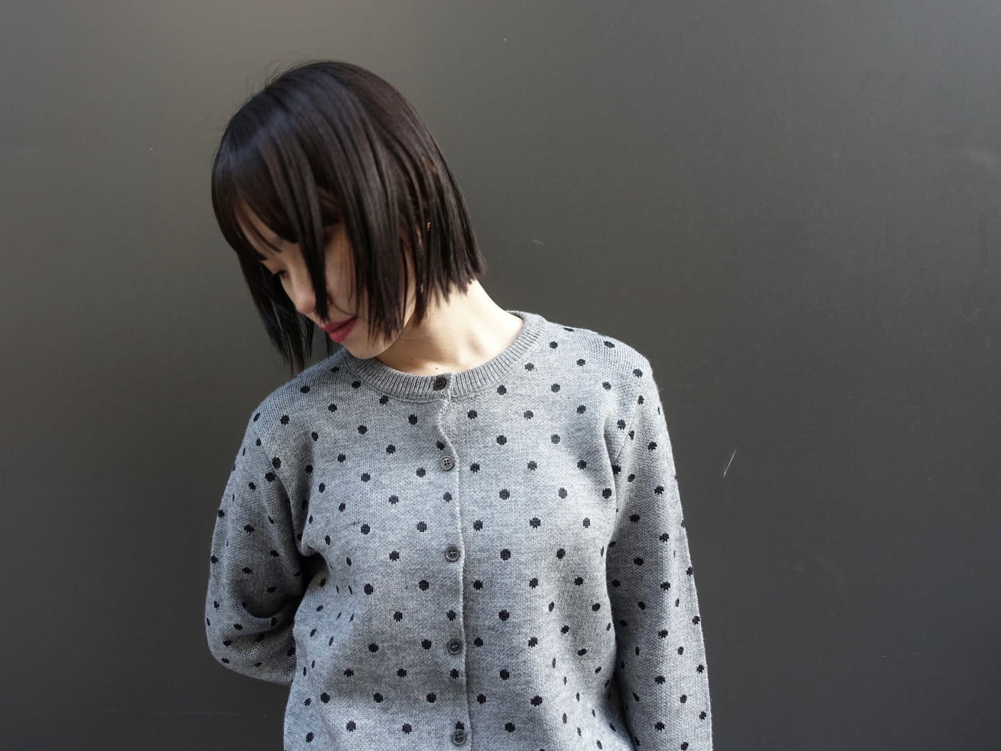 dot knit cardigan