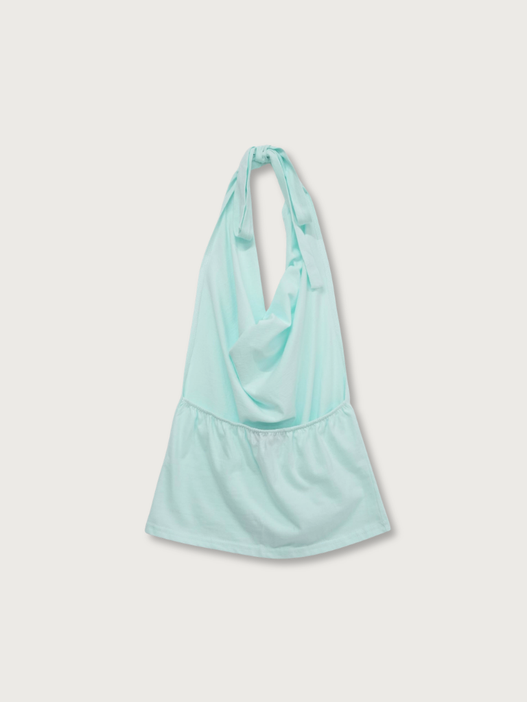 draped halter top