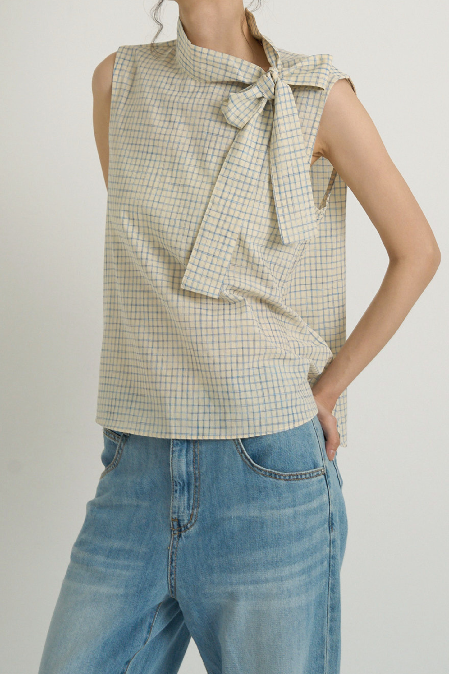 plaid sleeveless