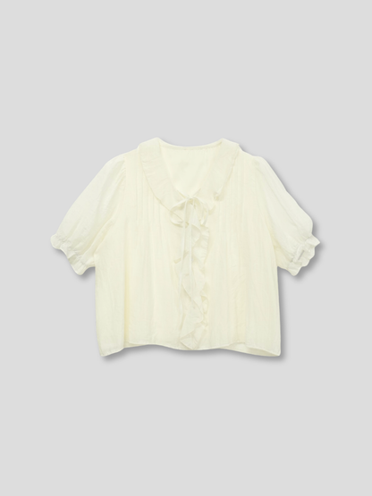 frill puff blouse