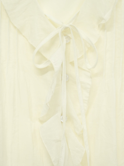 frill puff blouse