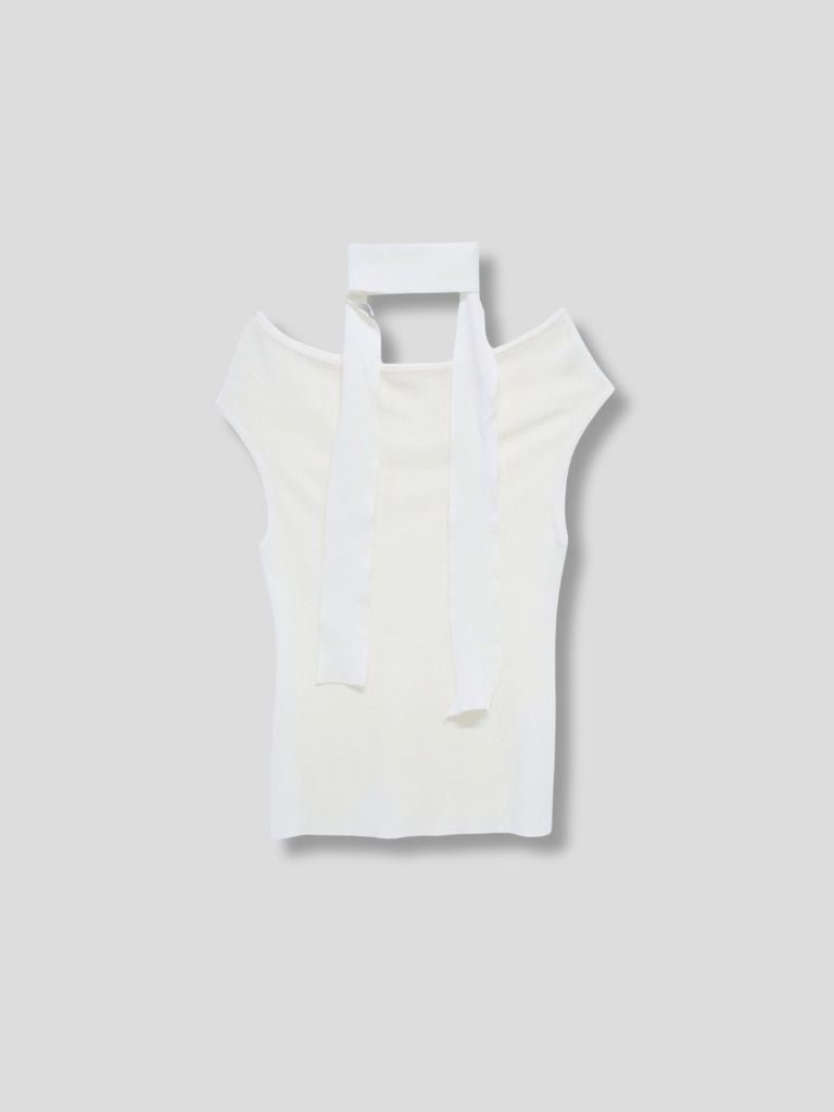 boat neck tie tops