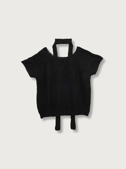 mohair knit tie tops