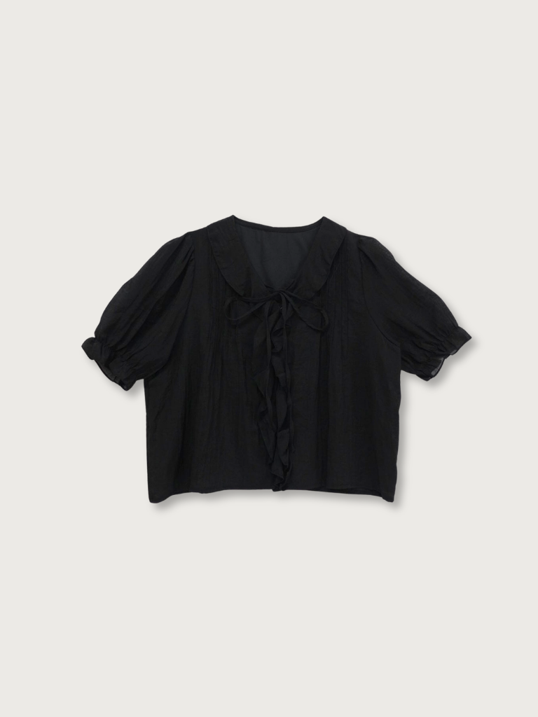 frill puff blouse