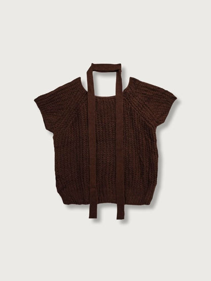 mohair knit tie tops