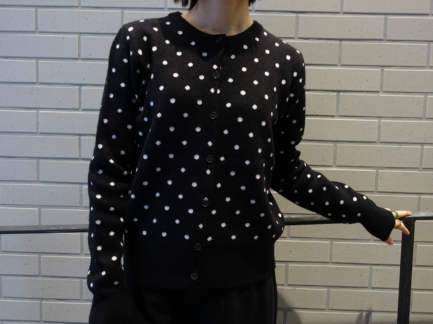 dot knit cardigan