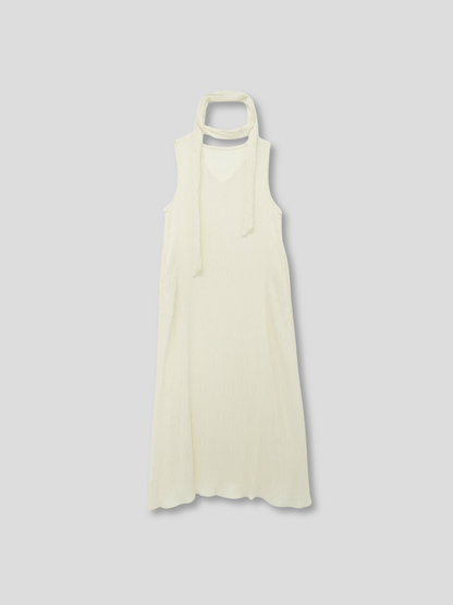 pleated long dress