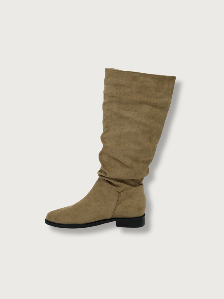 suede shirring boots
