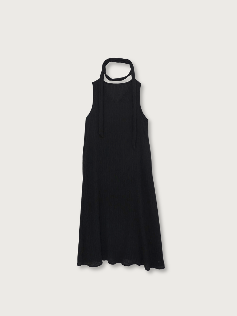 pleated long dress