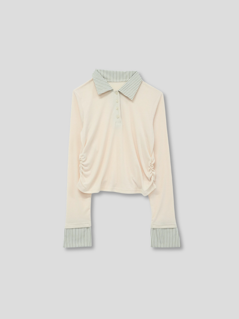 stripe collar polo