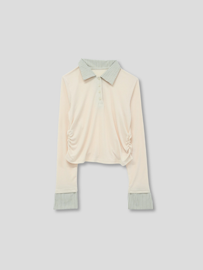 stripe collar polo