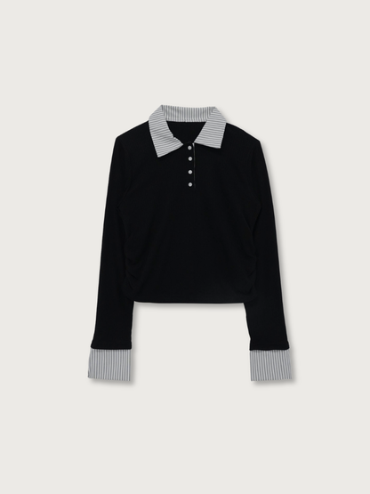 stripe collar polo