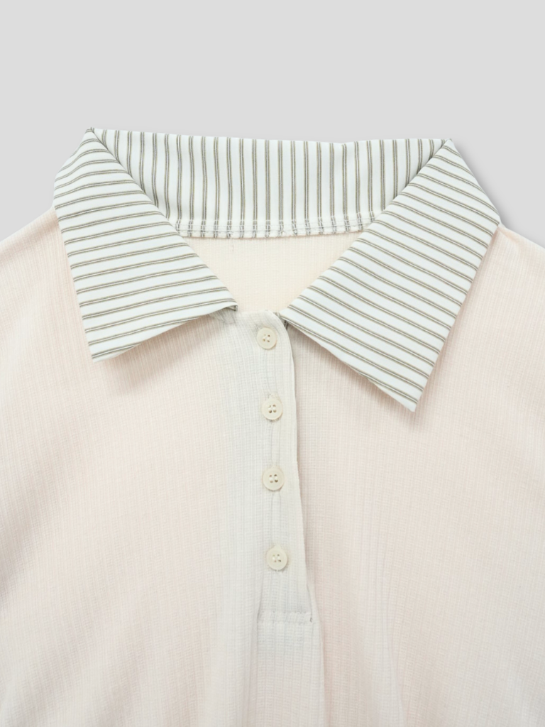 stripe collar polo