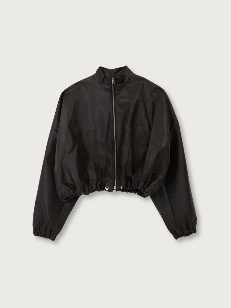 leather zip jacket
