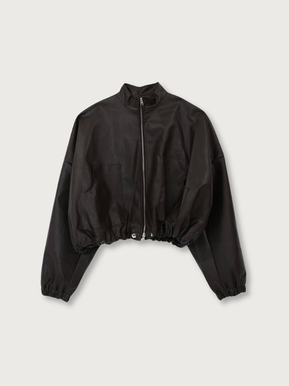 leather zip jacket