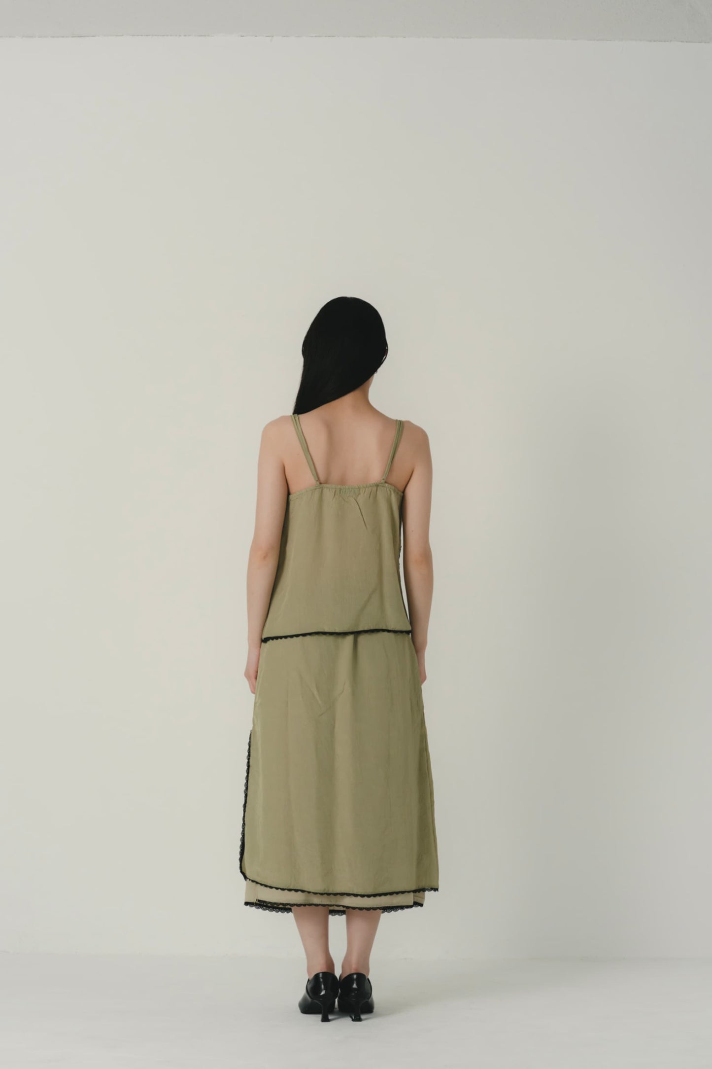 lace line satin cami