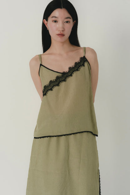 lace line satin cami