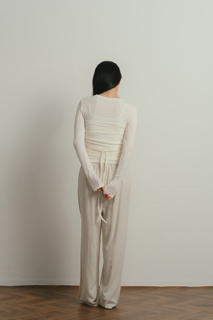 stripe linen pants