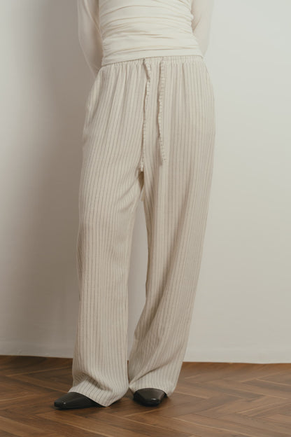 stripe linen pants