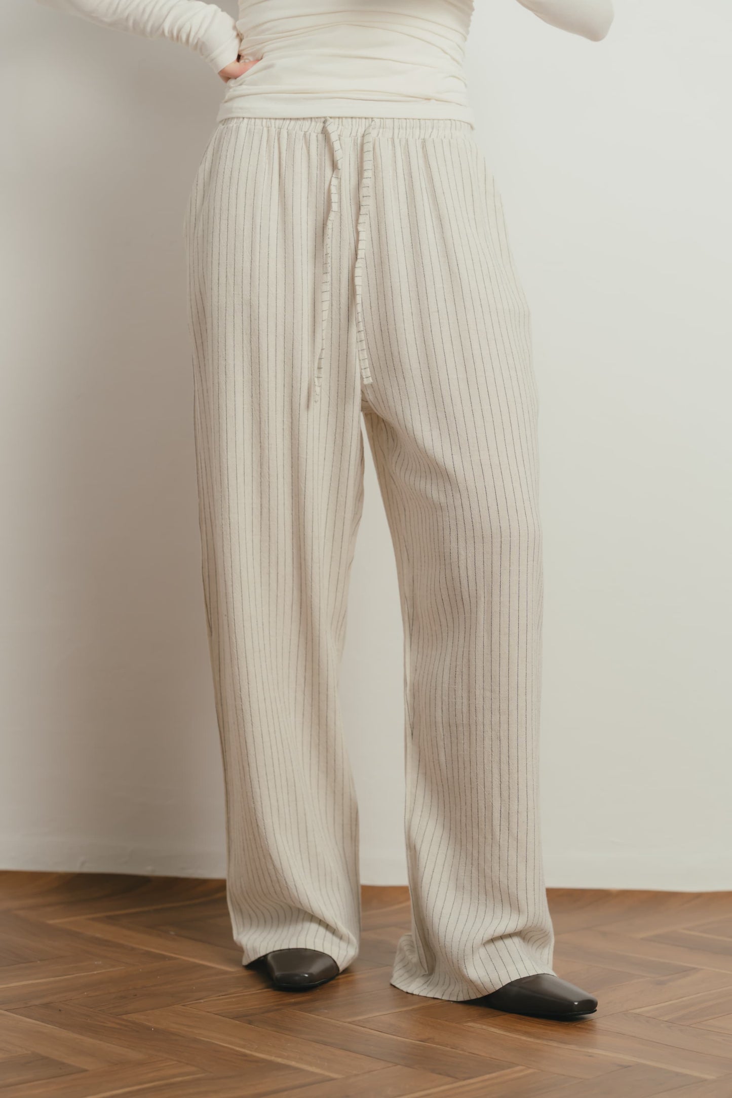 stripe linen pants