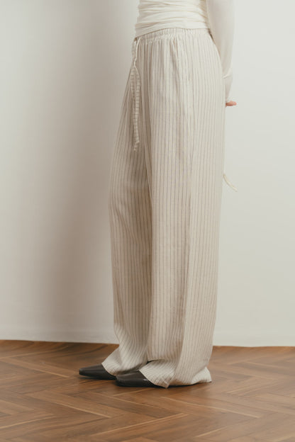 stripe linen pants