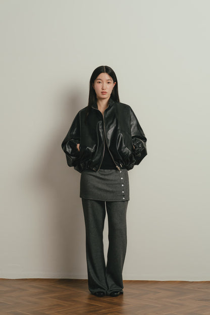 leather zip jacket