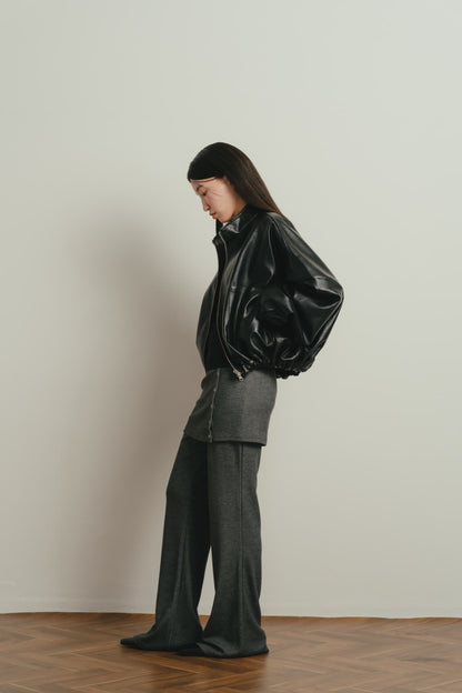leather zip jacket