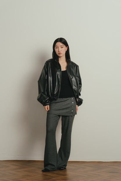leather zip jacket