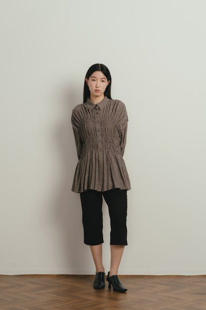 shirring flare blouse