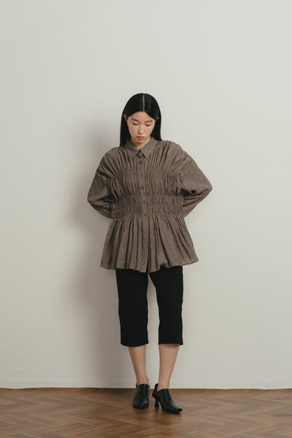 shirring flare blouse