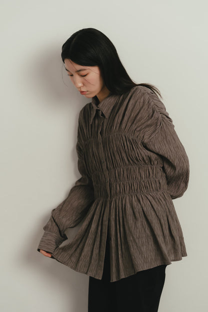 shirring flare blouse