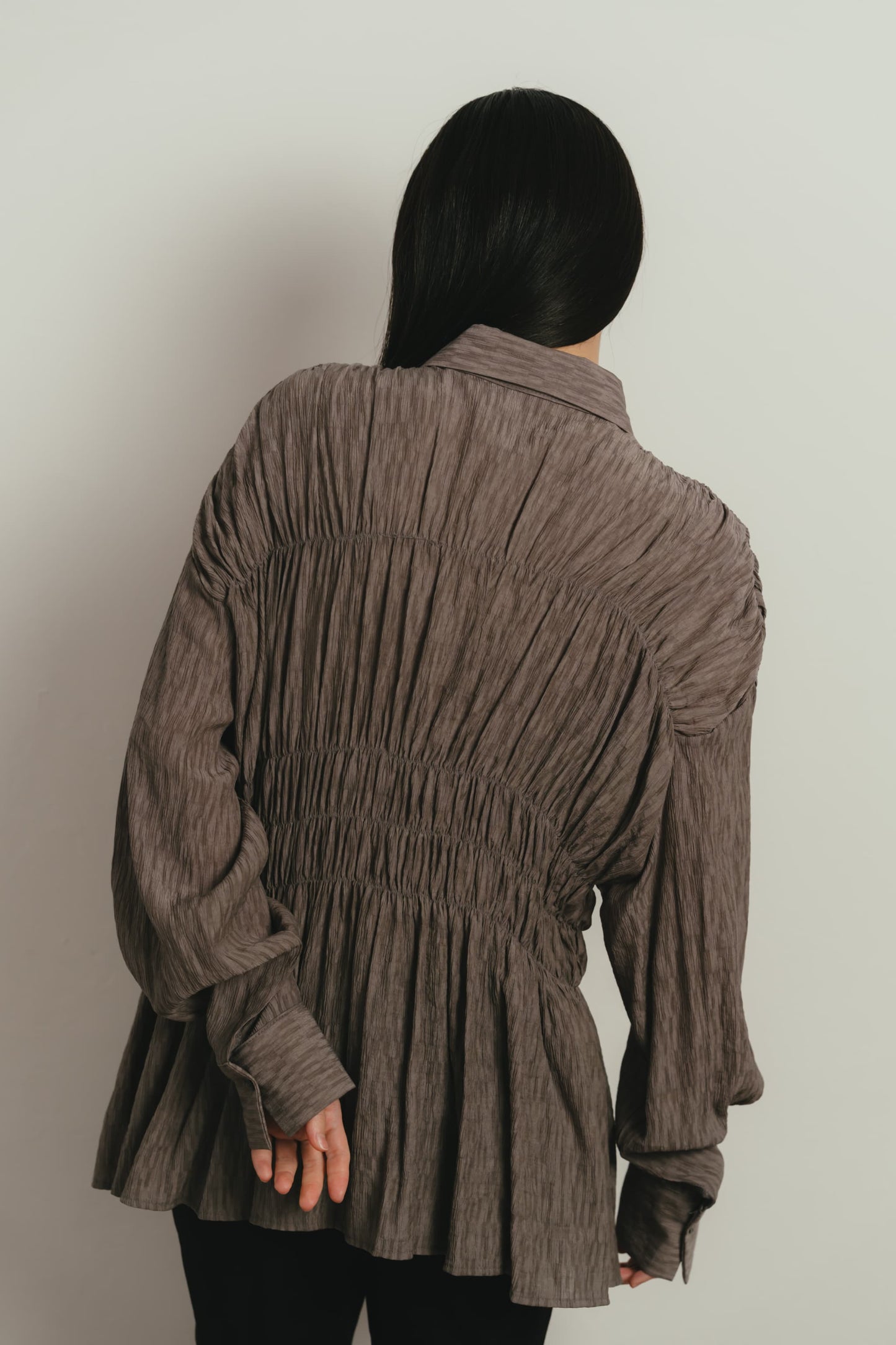 shirring flare blouse