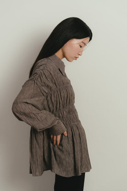 shirring flare blouse